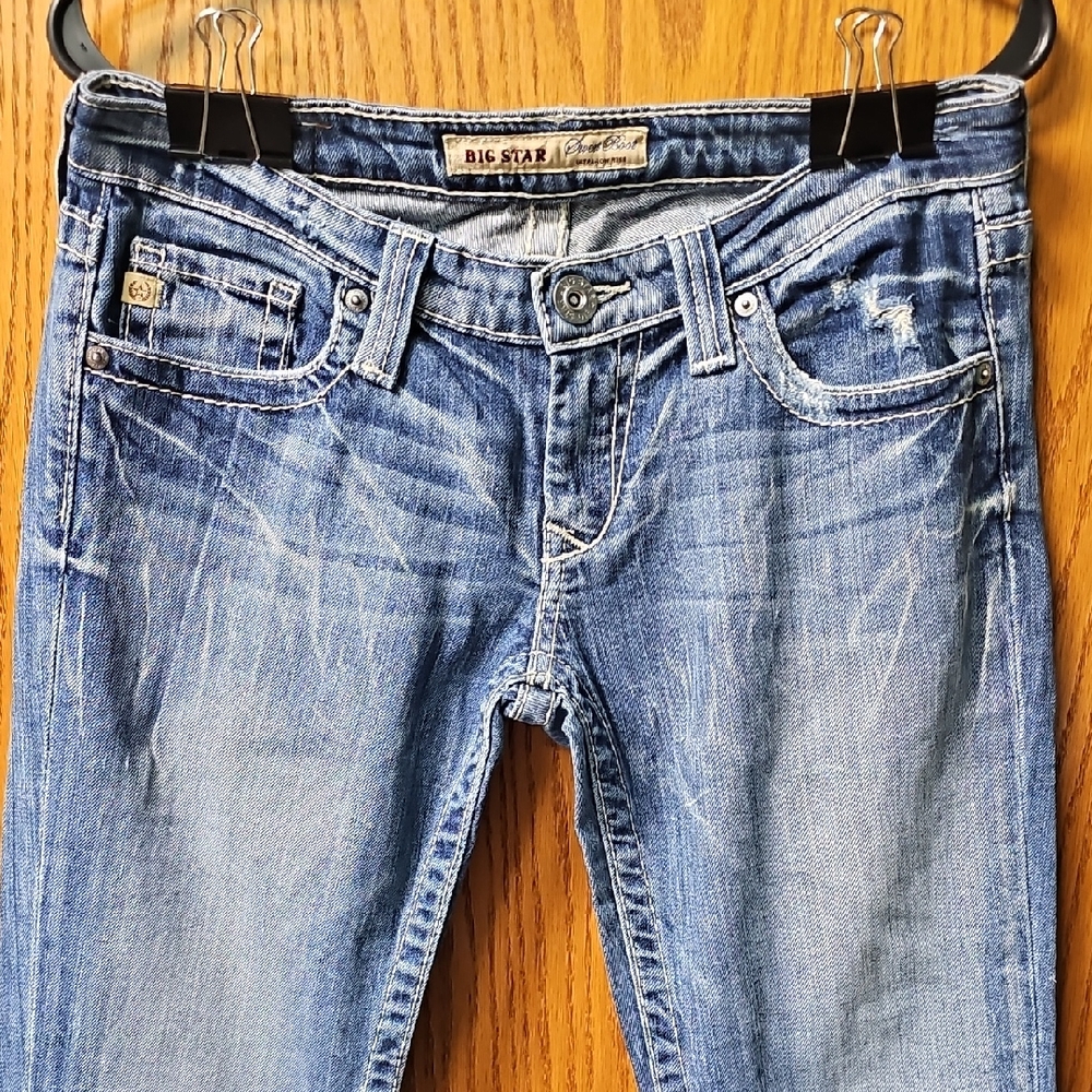 Big Star Women's Distressed Blue Skinny Jeans Size 28L